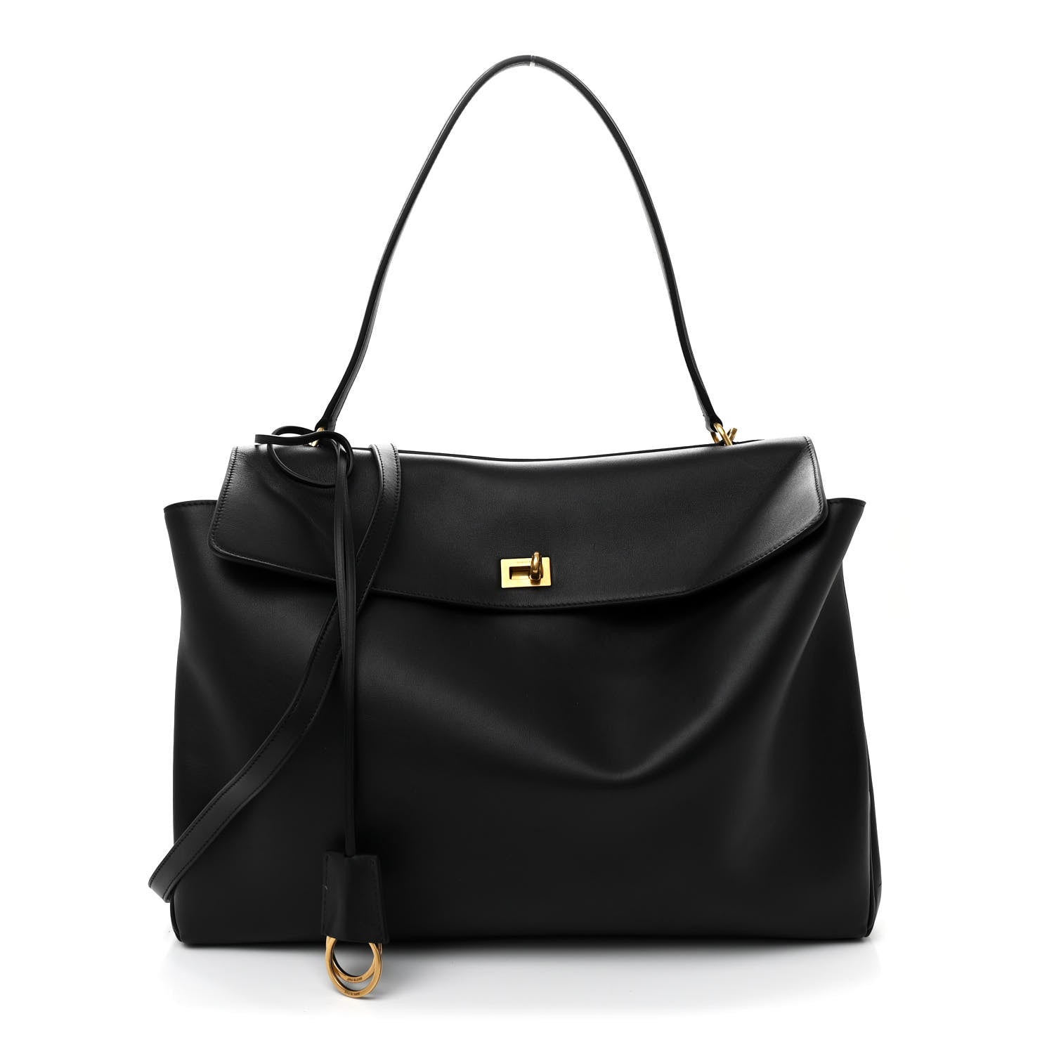 Balenciaga Smooth Calfskin Large Rodeo Top Handle Handbag Black 1 of 10