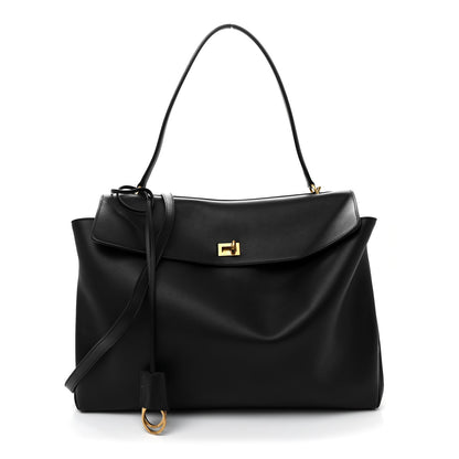 Balenciaga Smooth Calfskin Large Rodeo Top Handle Handbag Black 1 of 10