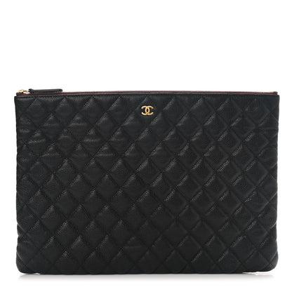 Chanel Caviar Quilted Large Cosmetic Case Black 1 of 8