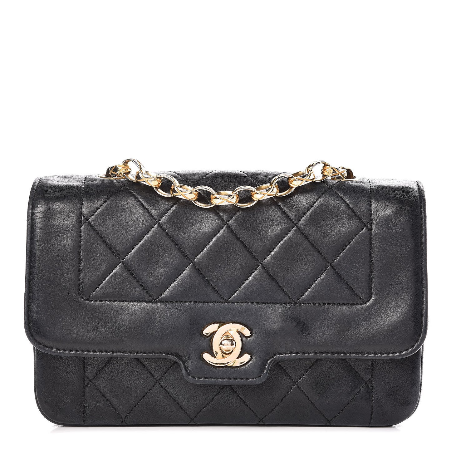 Lambskin Quilted Mini Flap Black