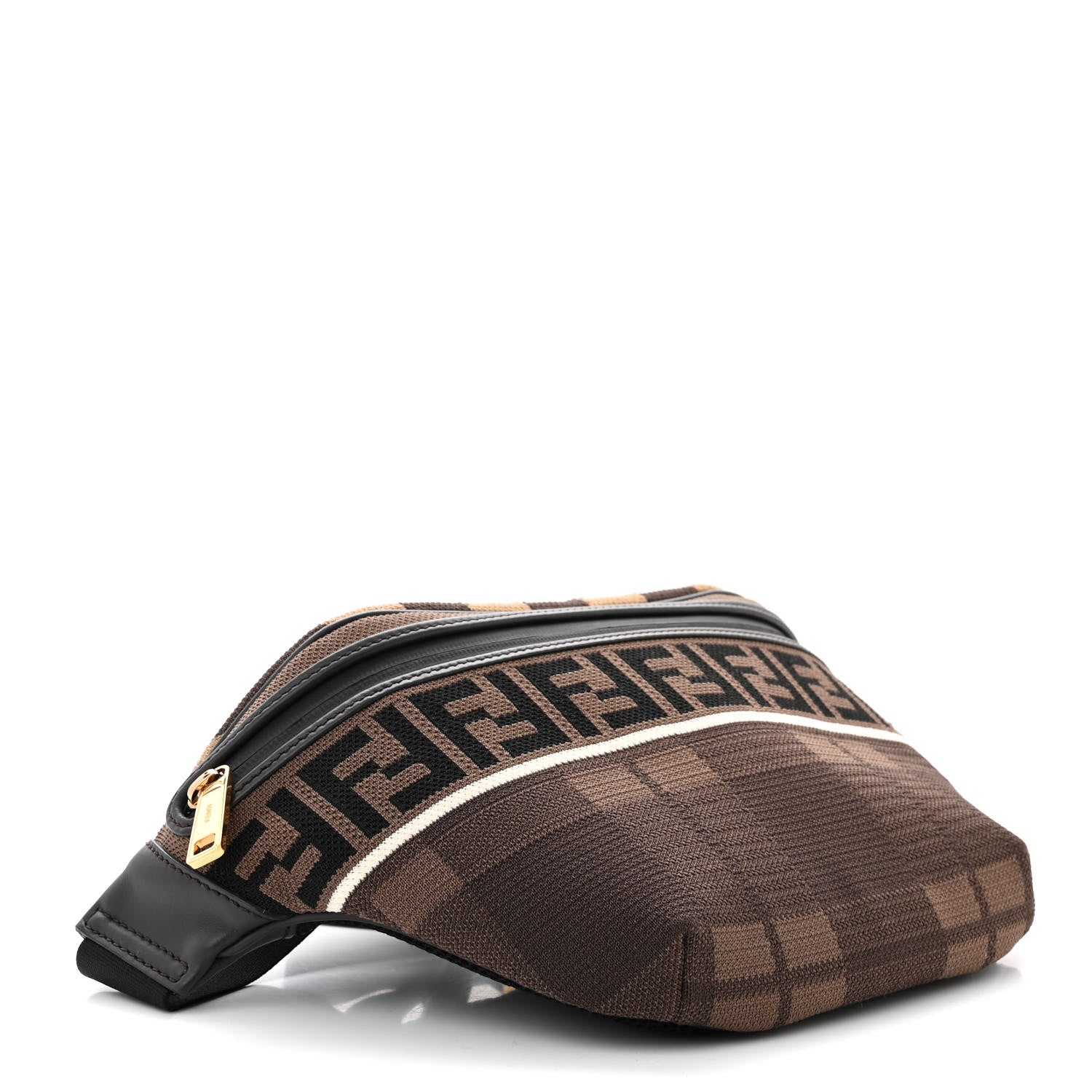 Fendi Vitello Century Maglia Pattern Mix Belt Bag Havana 4 of 10