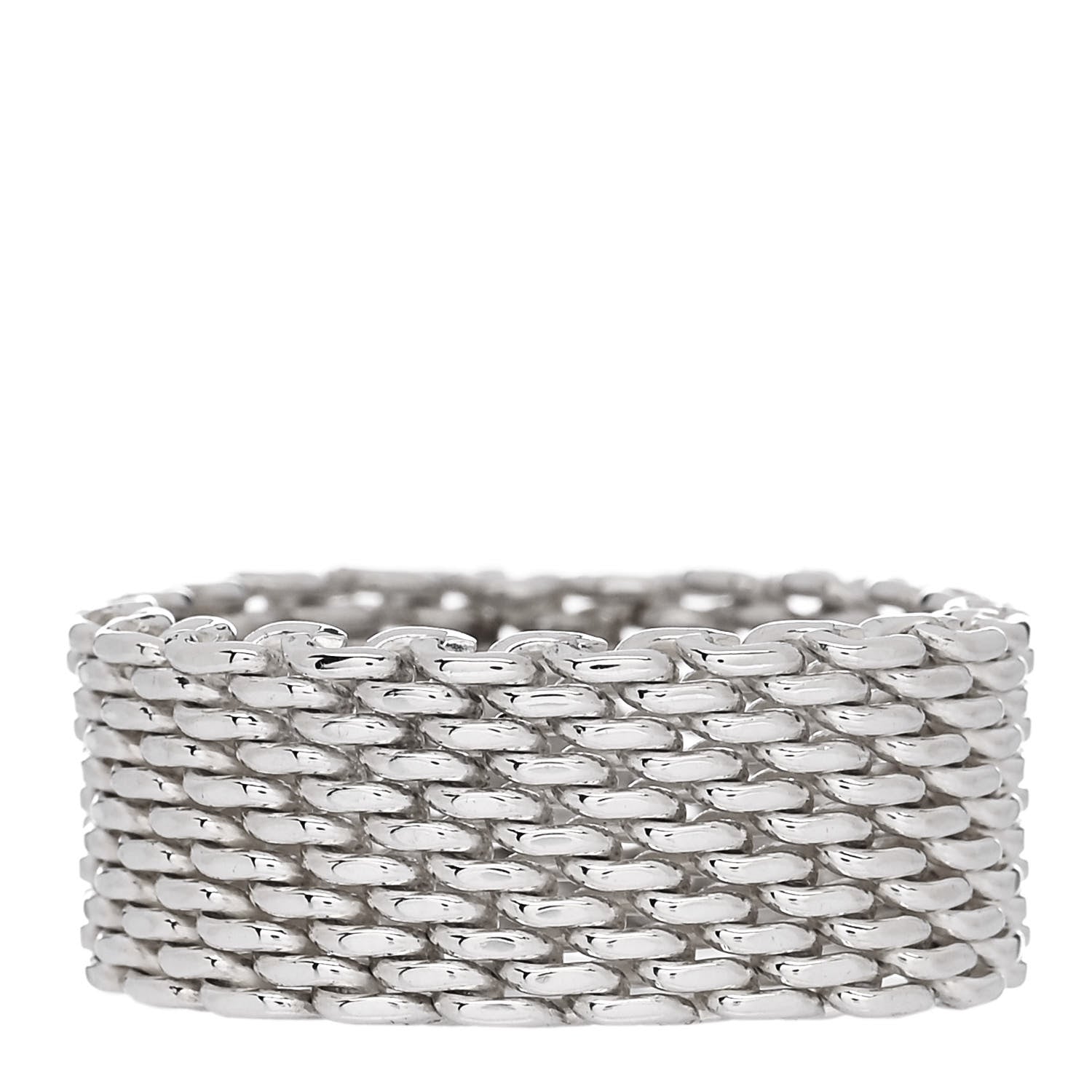 Tiffany Sterling Silver Somerset Mesh Ring 63 10.5 1 of 4