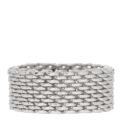 Tiffany Sterling Silver Somerset Mesh Ring 63 10.5 1 of 4