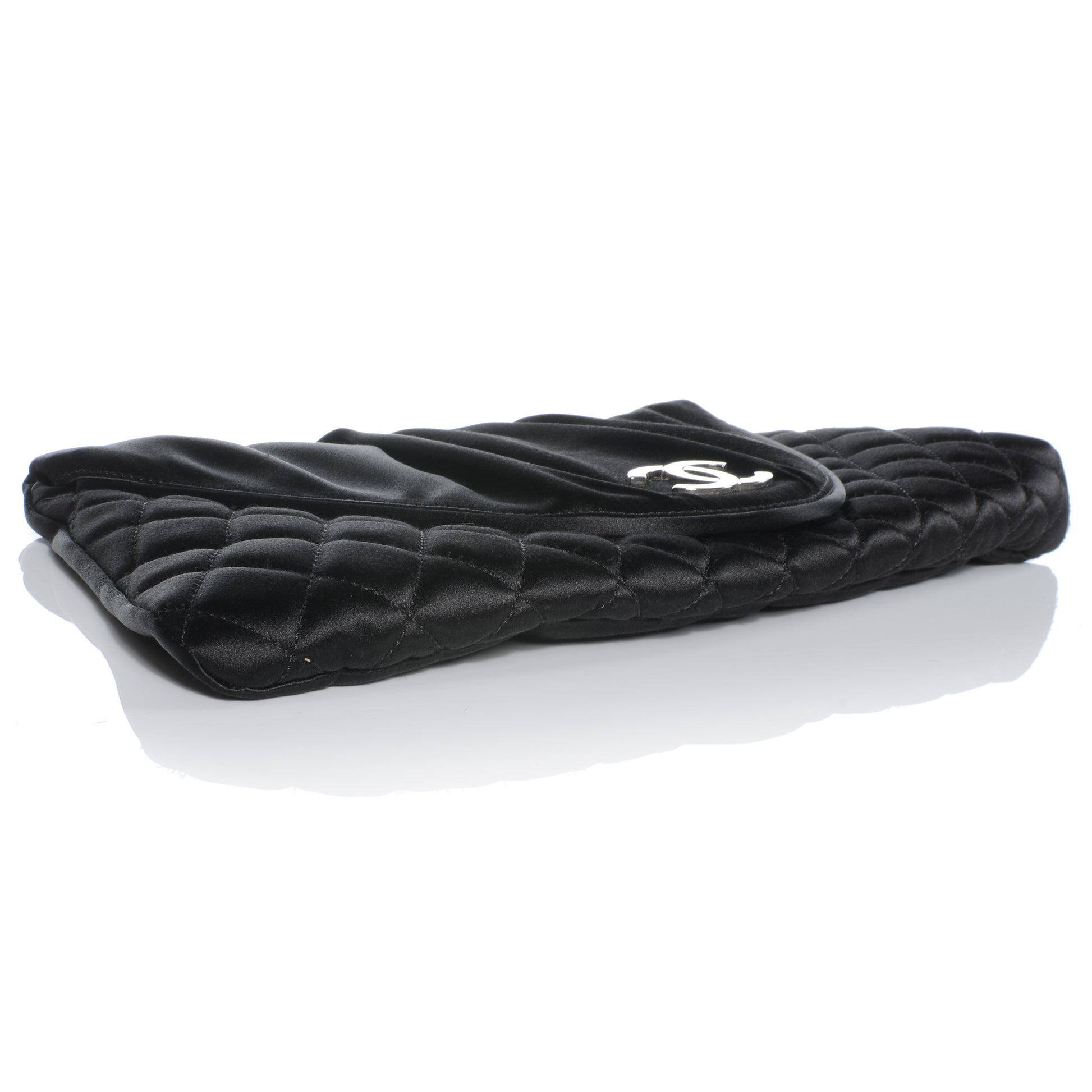 Chanel Satin Flap Clutch Black 4 of 7