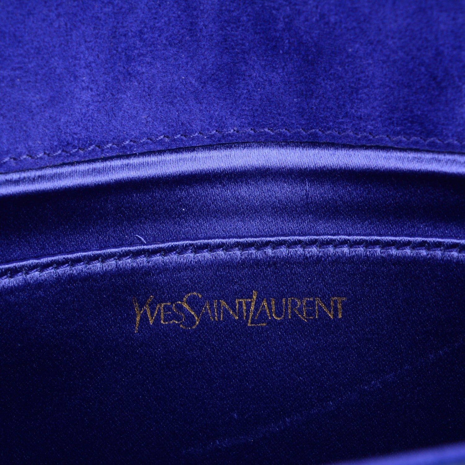 Saint Laurent Patent Calfskin Monogram Large Belle De Jour Clutch Royal Blue 6 of 7