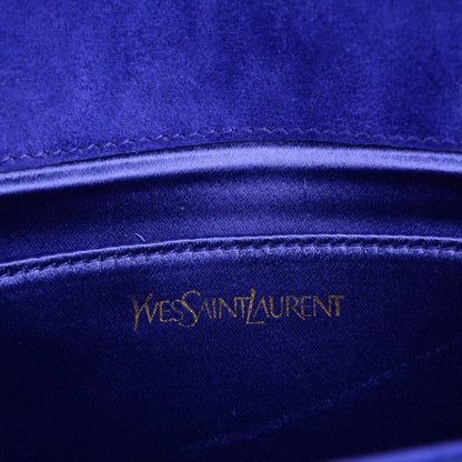 Saint Laurent Patent Calfskin Monogram Large Belle De Jour Clutch Royal Blue 6 of 7