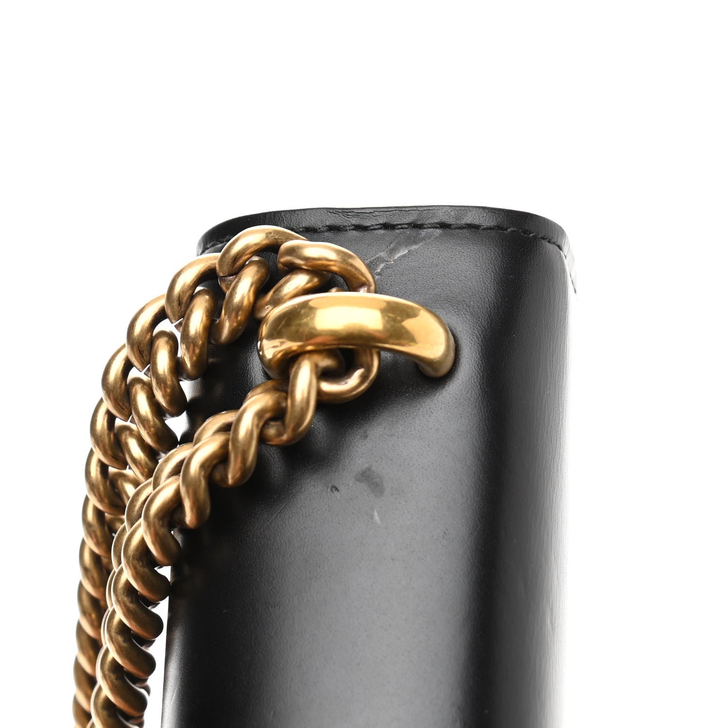 Gucci Knight Calfskin Small GG Marmont Chain Handle Bag Black 14 of 14