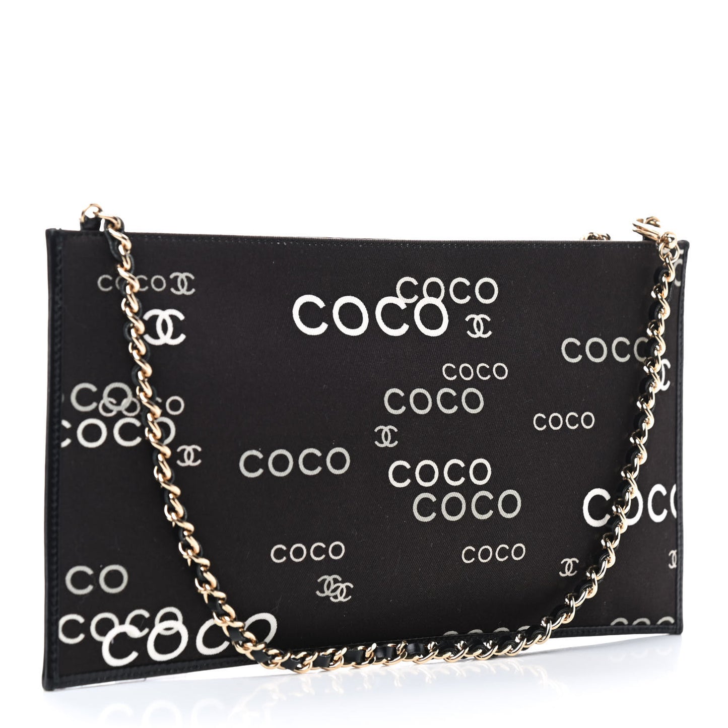 Canvas Coco ID Chain Clutch Black