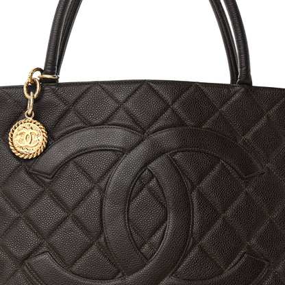 Chanel Caviar Quilted Medallion Tote Dark Brown 8 of 22