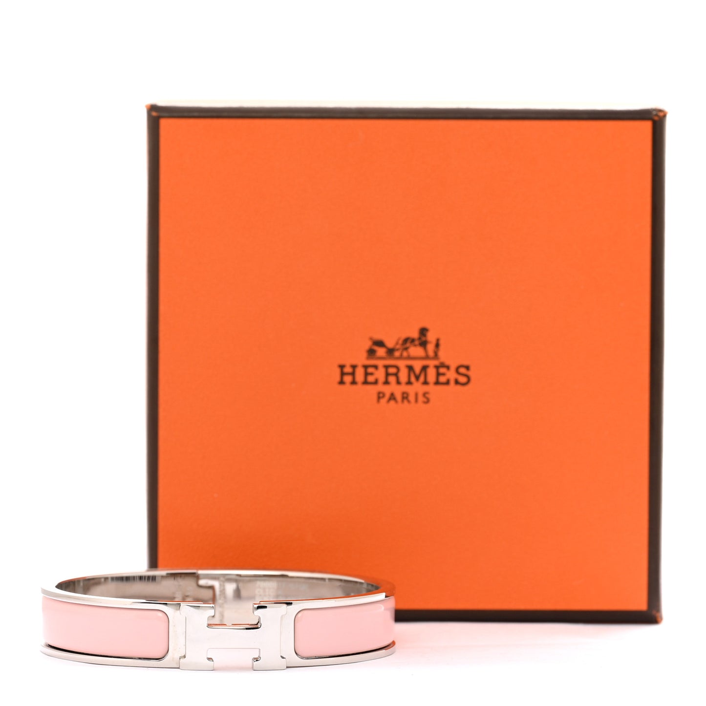 Enamel Narrow Clic Clac H Bracelet GM Rose Cassatta