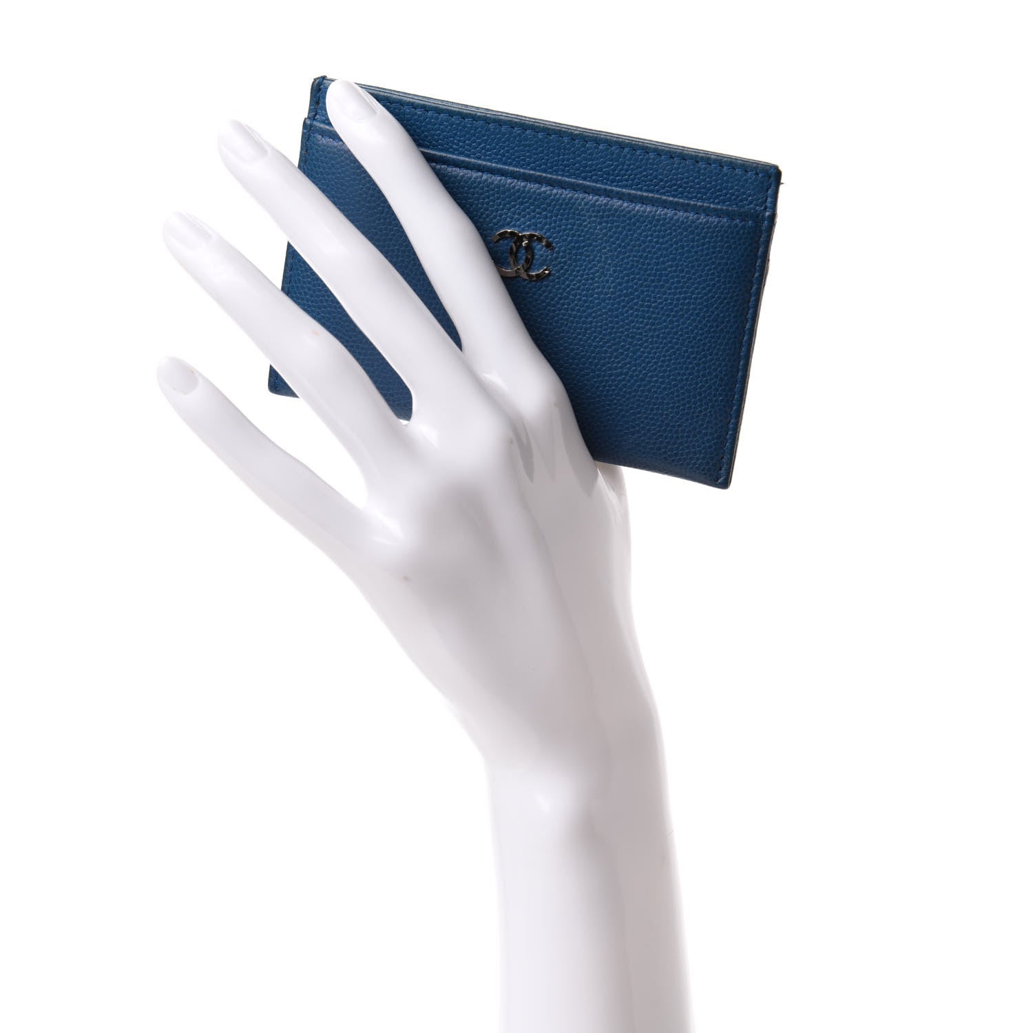 Chanel Caviar Card Holder Blue 2 of 9