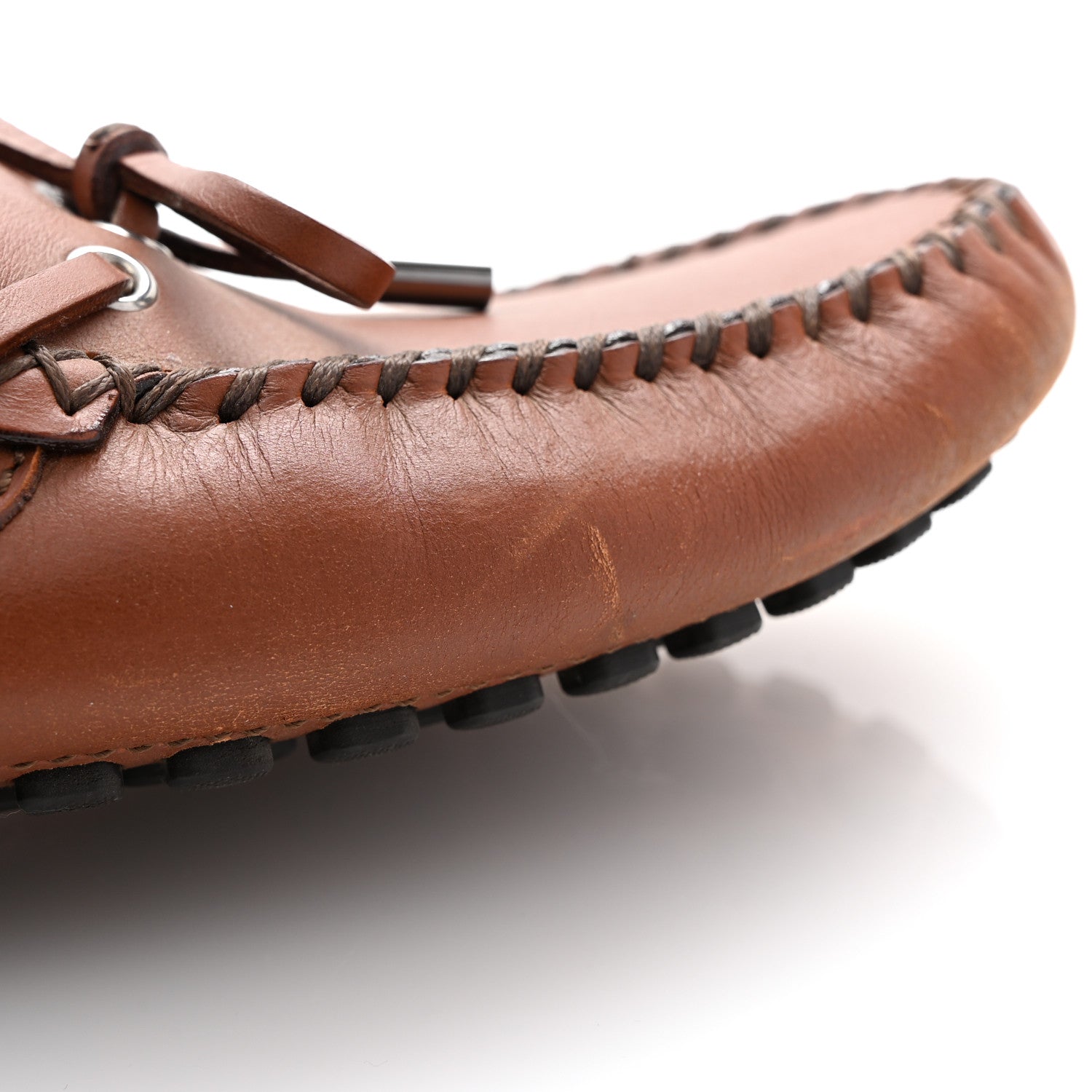 Louis Vuitton Calfskin Mens Arizona Car Shoe Moccasin Loafers 8 Brown 12 of 13