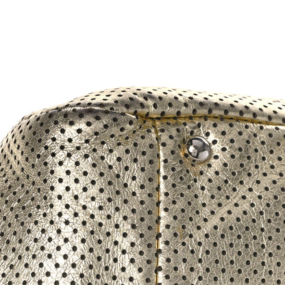 Chanel Metallic Calfskin Perforated Large Drill Accordion Flap Gold 9 of 16