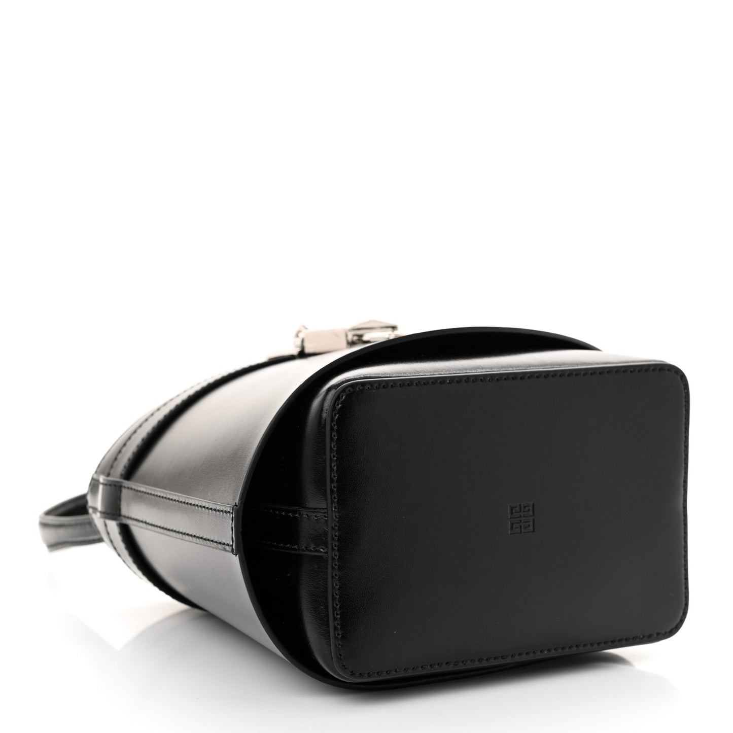 Box Calfskin Shark Lock Bucket Bag Black