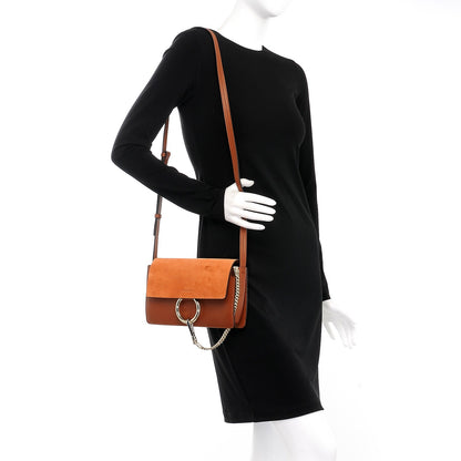 Chloe Suede Calfskin Small Faye Shoulder Bag Tobacco 2 of 8