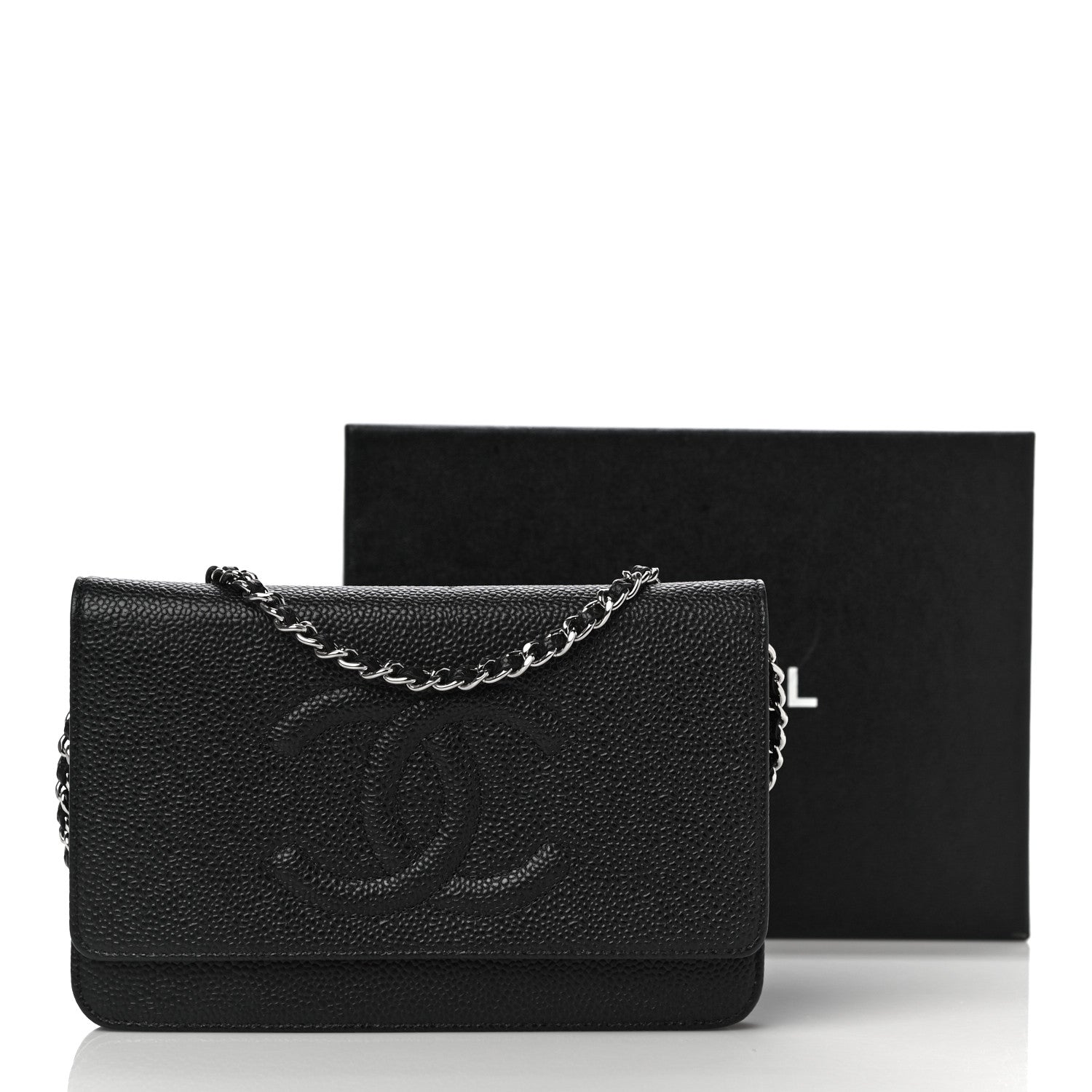 Chanel Caviar Timeless CC Wallet On Chain WOC Black 12 of 12