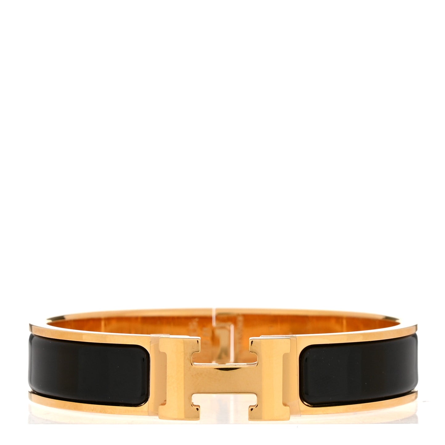 Enamel Narrow Clic Clac H Bracelet GM Black