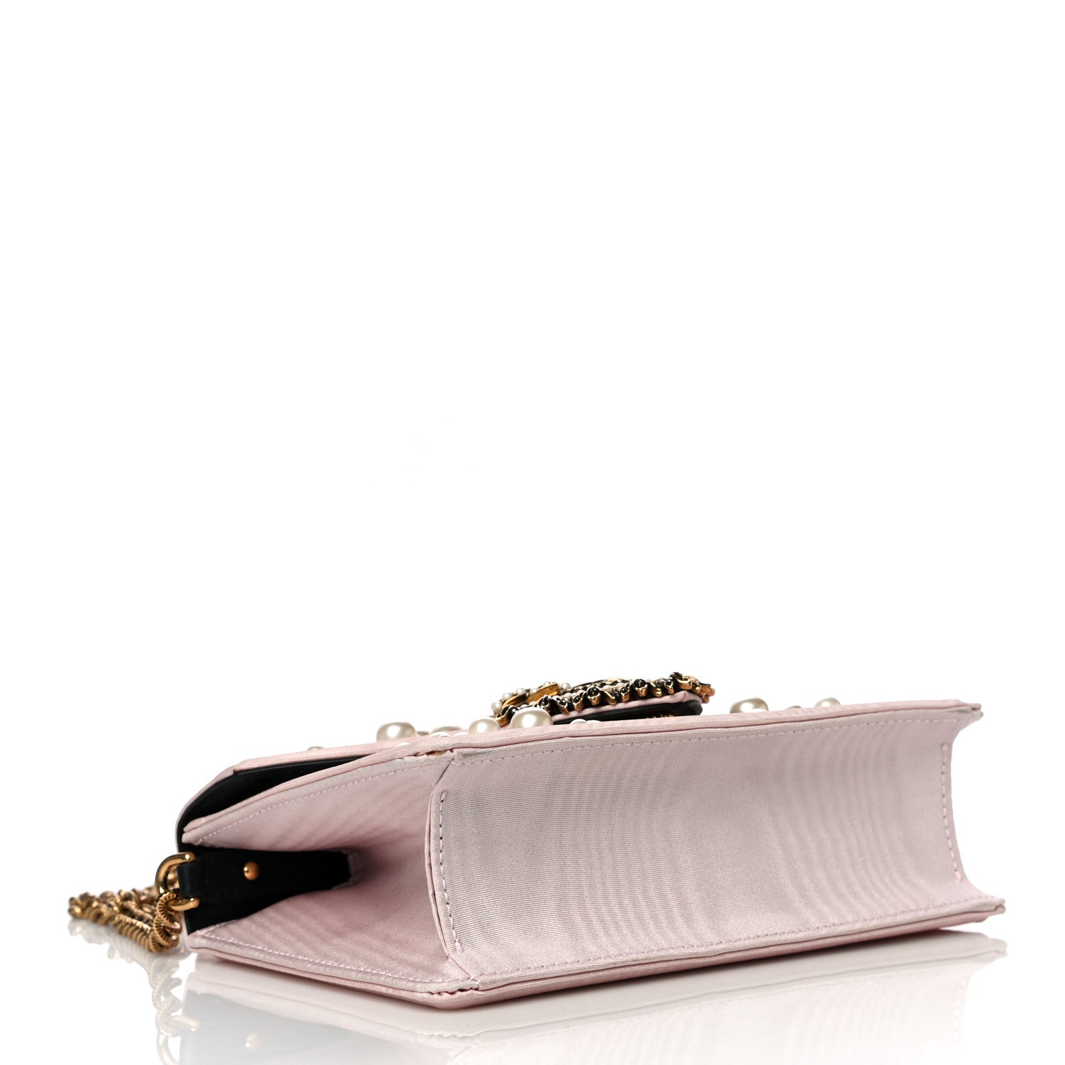 Dolce & Gabbana Moire Pearl Embellished Small Devotion Top Handle