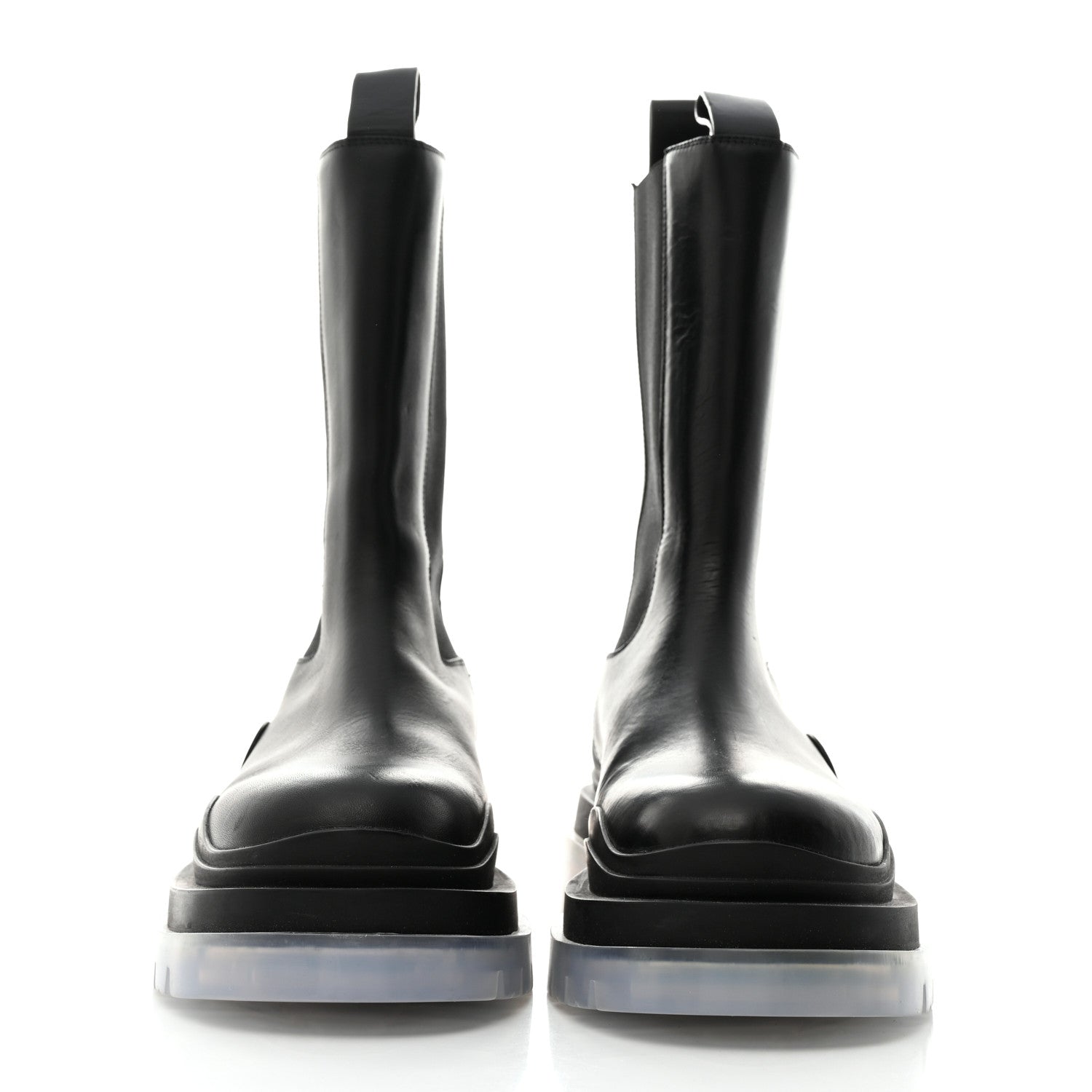 Bottega Veneta Calfskin Mens The Tire Chelsea Boots 39.5 Black Transparent 2 of 8