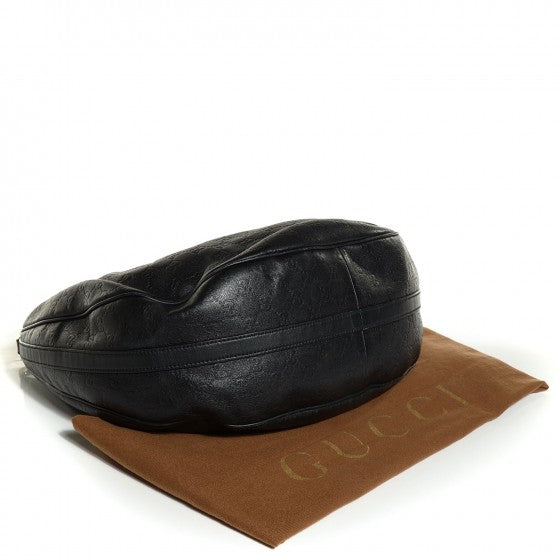 Guccissima GG Twins Large Hobo Black
