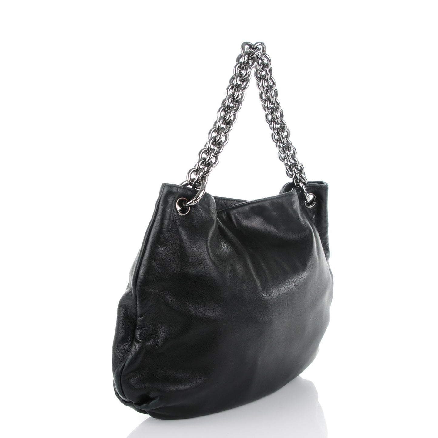 Lambskin Soft and Chain Small Hobo Black