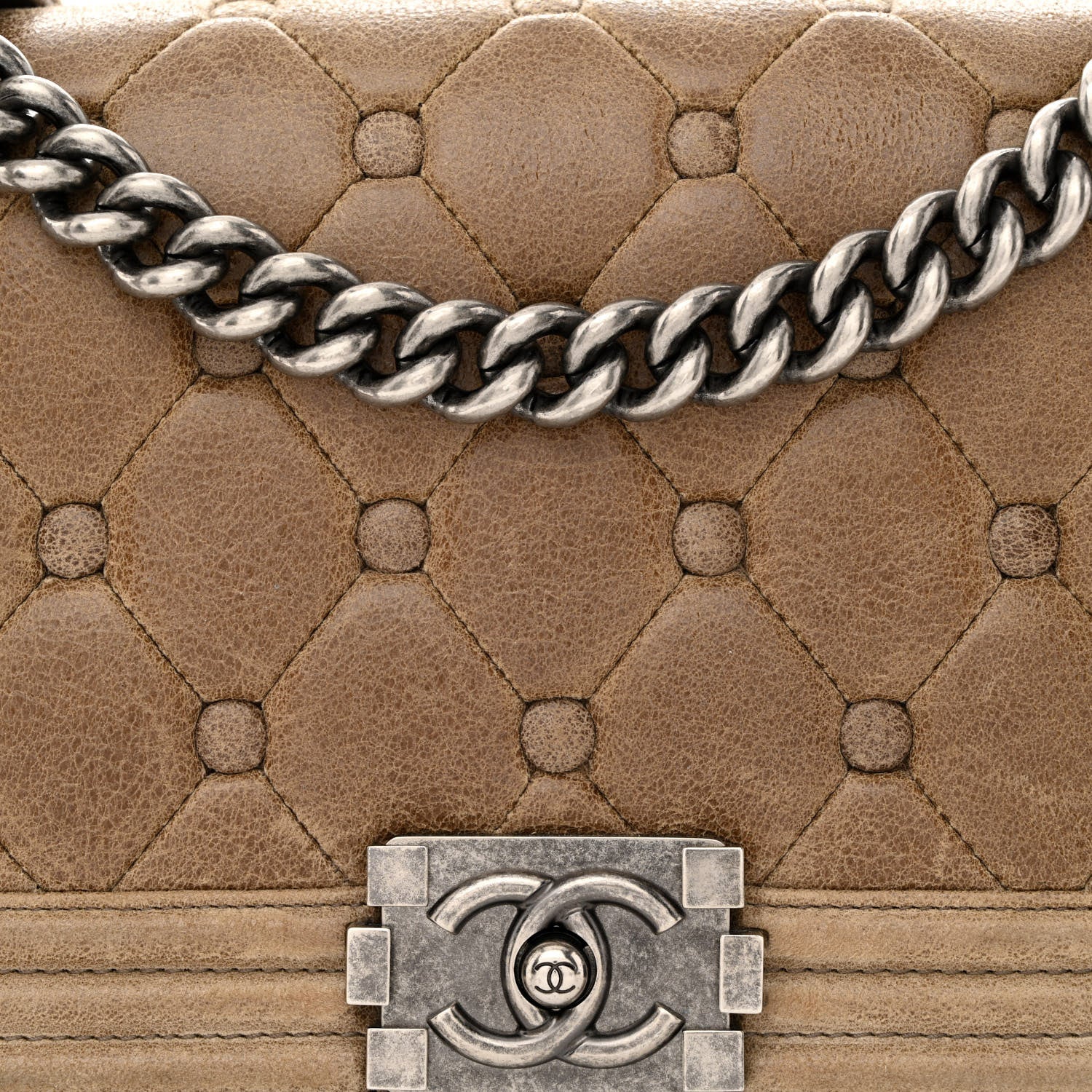 Chanel Nubuck Chesterfield Quilted Medium Celtic Boy Flap Brown 8 of 16
