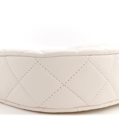 Chanel Crumpled Calfskin Quilted Braided CC Small Hobo White 9 of 11