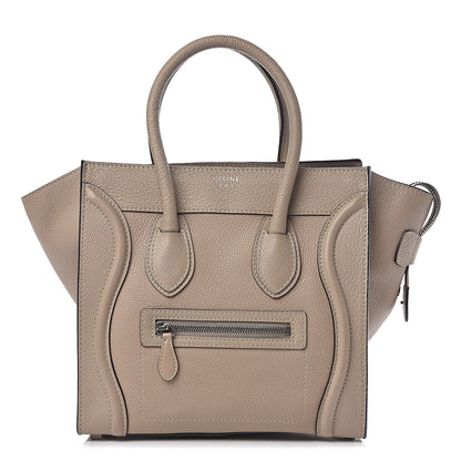 Celine Drummed Calfskin Micro Luggage Dune 1 of 12