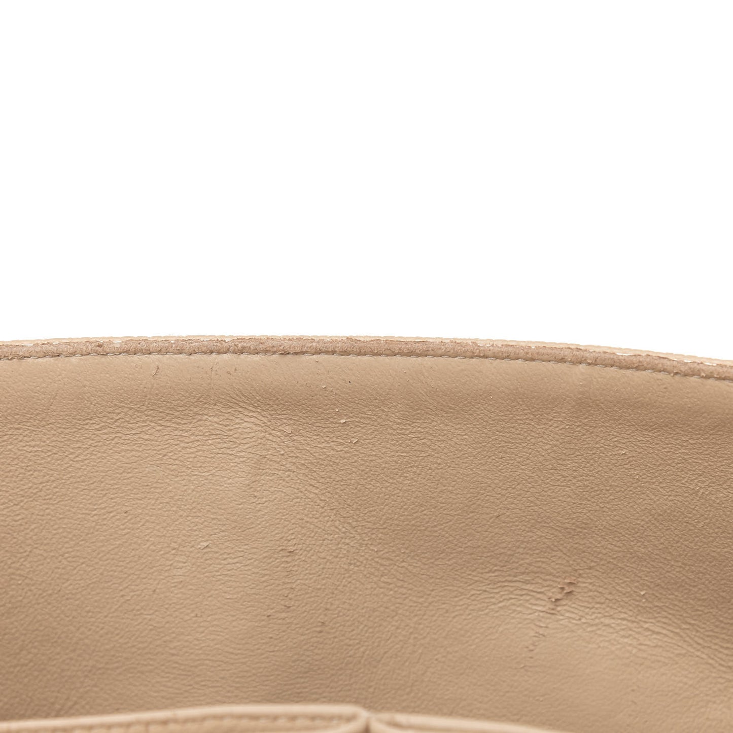 Caviar Quilted Jumbo Double Flap Light Beige