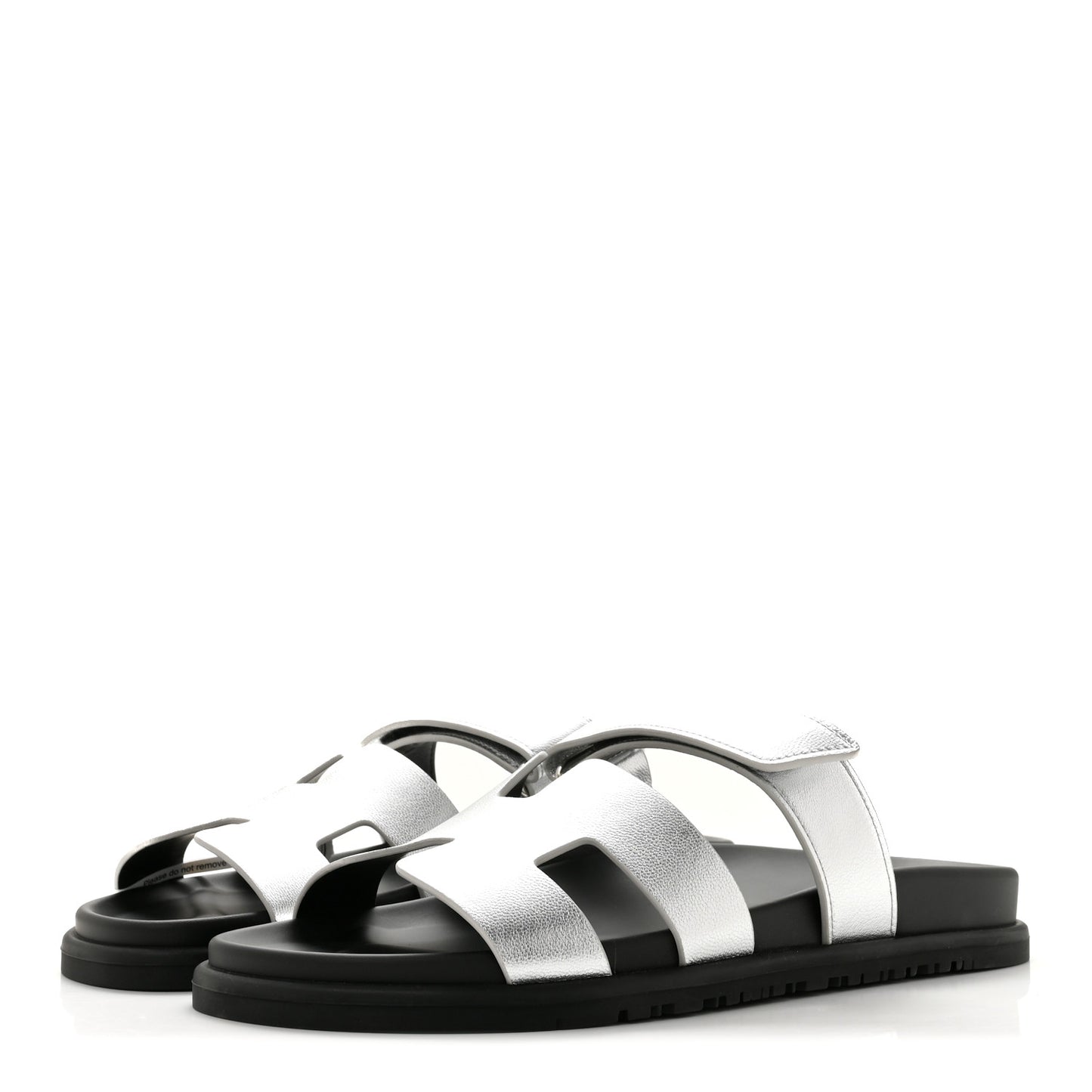 Metallic Goatskin Womens Chypre Sandals 40 Argent