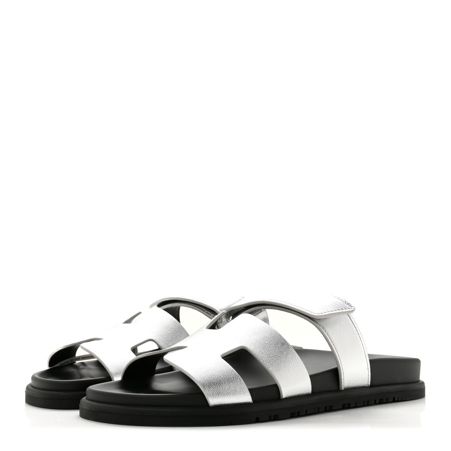 Hermes Metallic Goatskin Womens Chypre Sandals 40 Argent 4 of 10