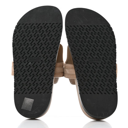 Hermes Suede Goatskin Womens Empire Sandals 40 Beige Sable 5 of 8