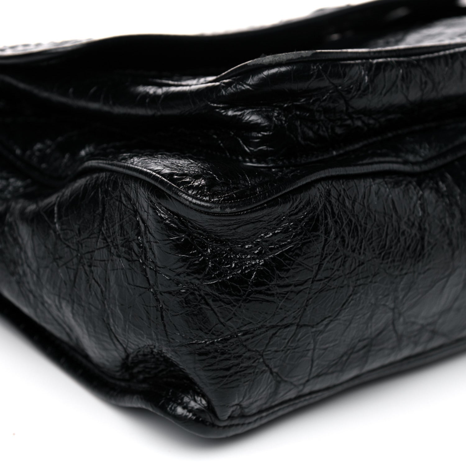 Saint Laurent Crinkled Calfskin Matelasse Monogram Medium Niki Chain Satchel Black 10 of 15