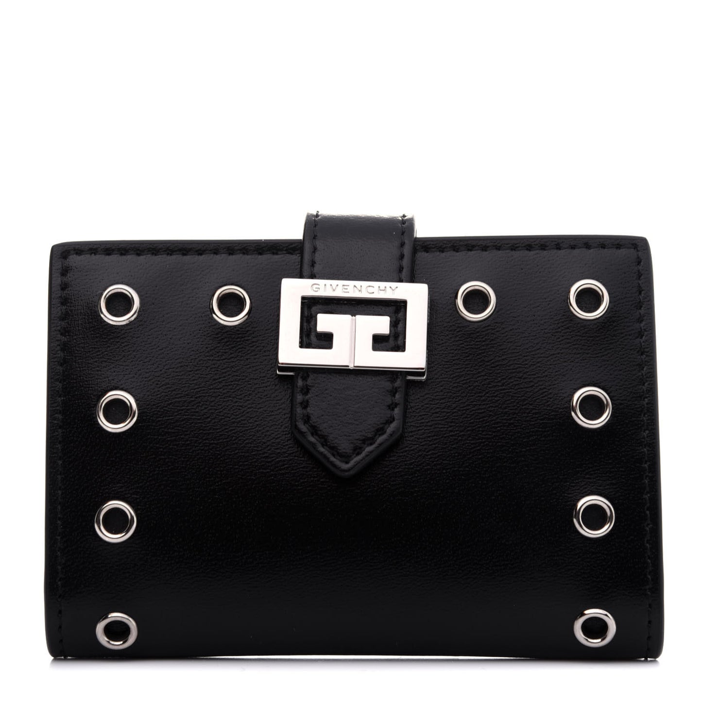 Calfskin Eyelet GV3 Card Case Black