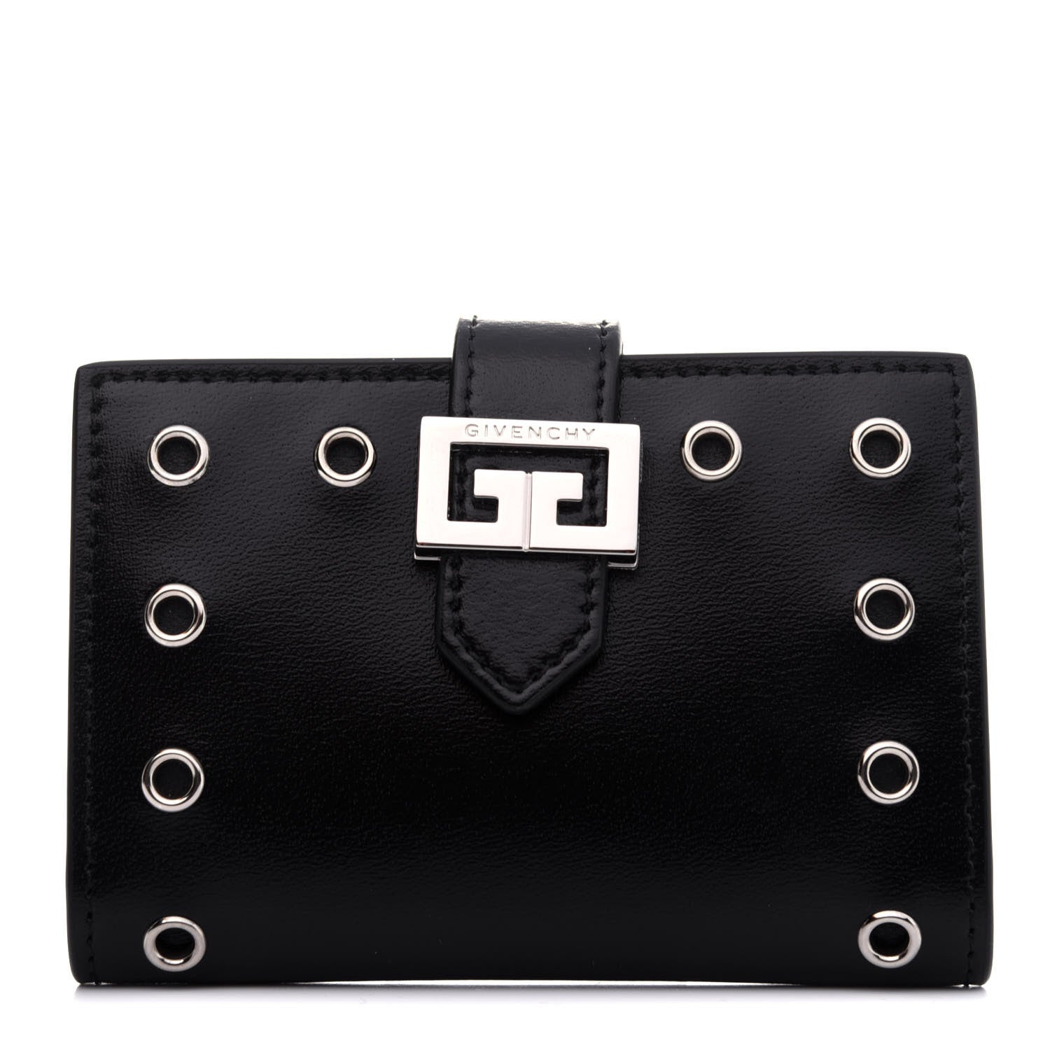Givenchy Calfskin Eyelet GV3 Card Case Black 1 of 11