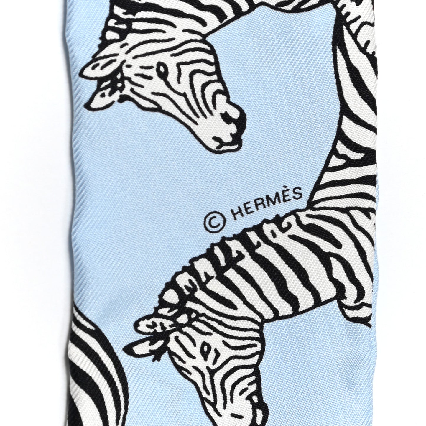 Silk Les Zebres Twilly Ciel Black White