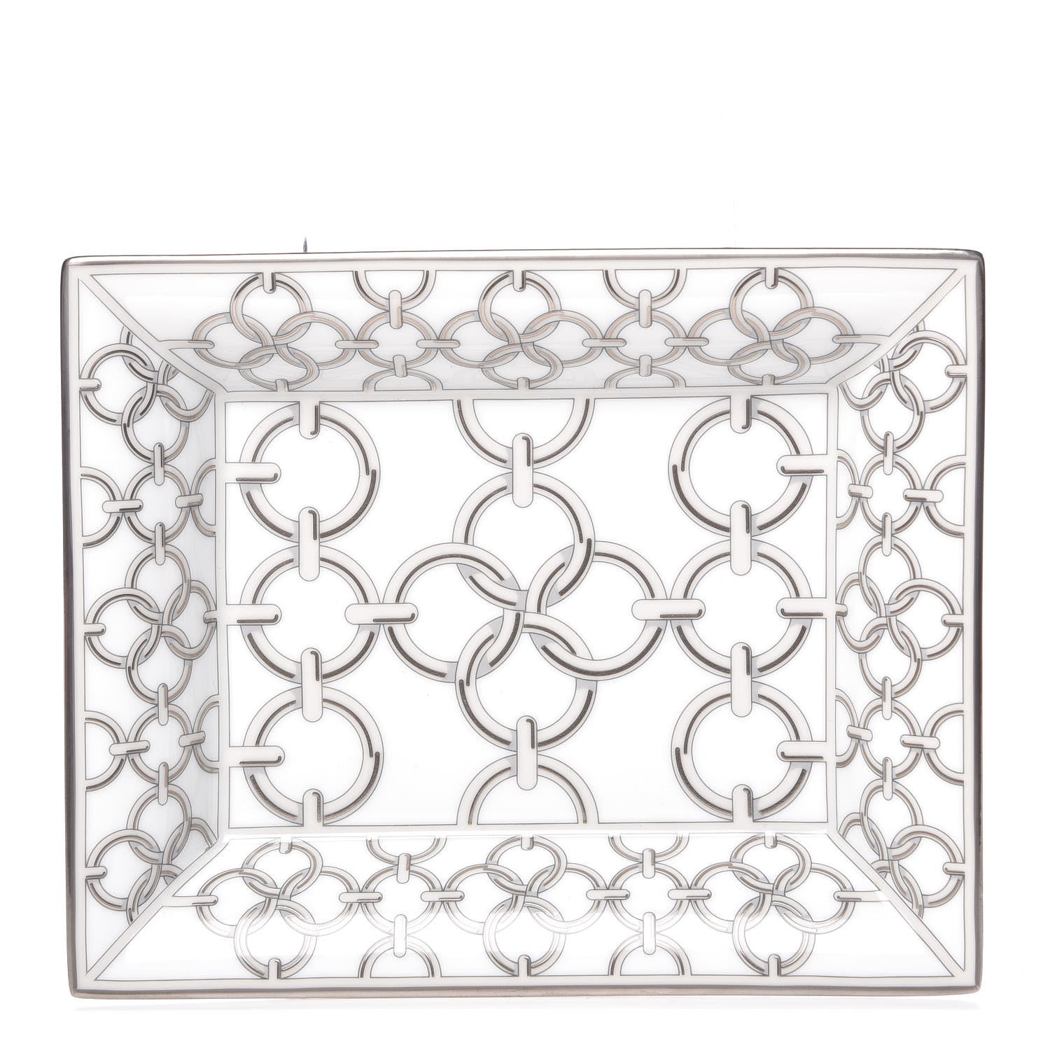 Hermes Porcelain Cote de Maillons Change Tray Argent 1 of 6
