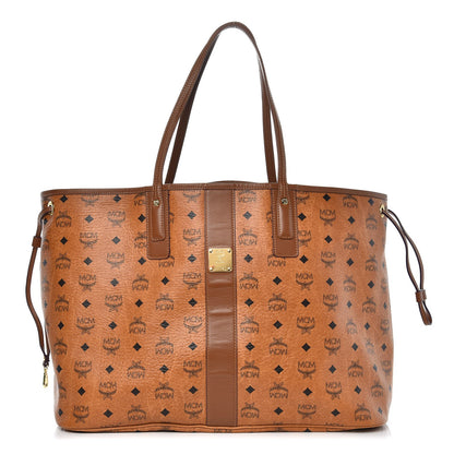 MCM Visetos Large Liz Reversible Shopper Tote Cognac 1 of 13