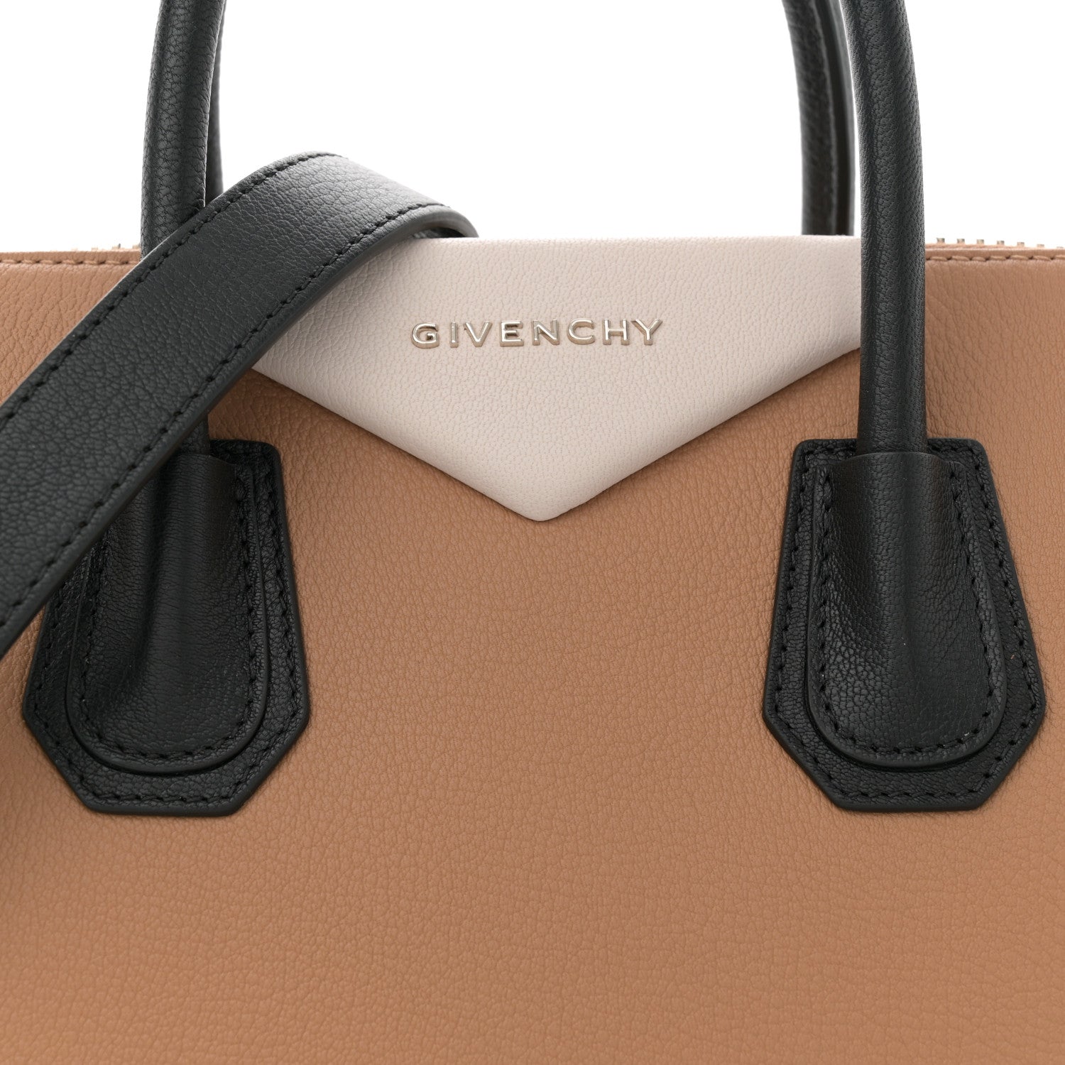 Givenchy Sugar Goatskin Small Tri-Color Antigona Beige Black Brown 8 of 12