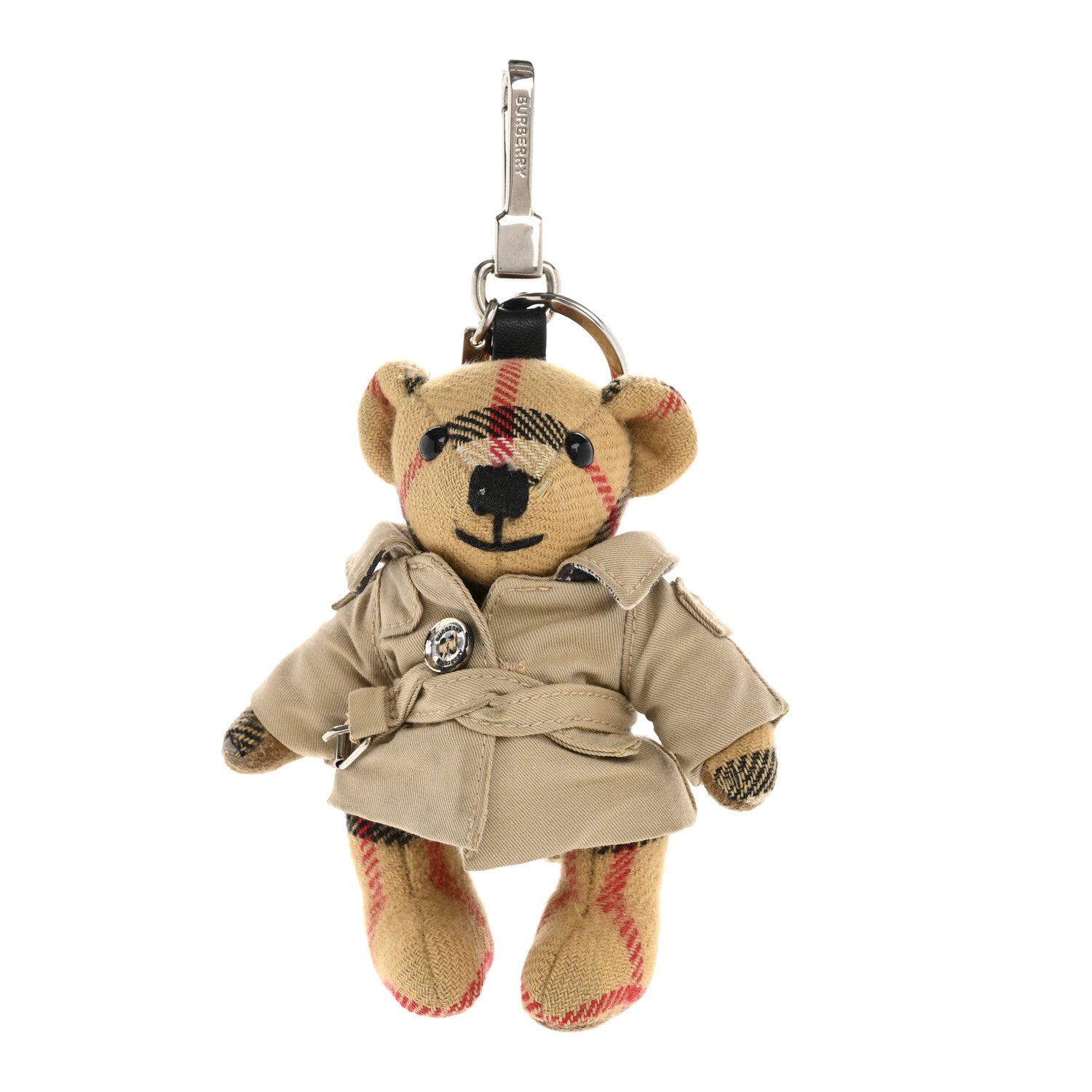 Burberry Thomas Check Trench Teddy Bear Keychain Charm Camel 1 of 4