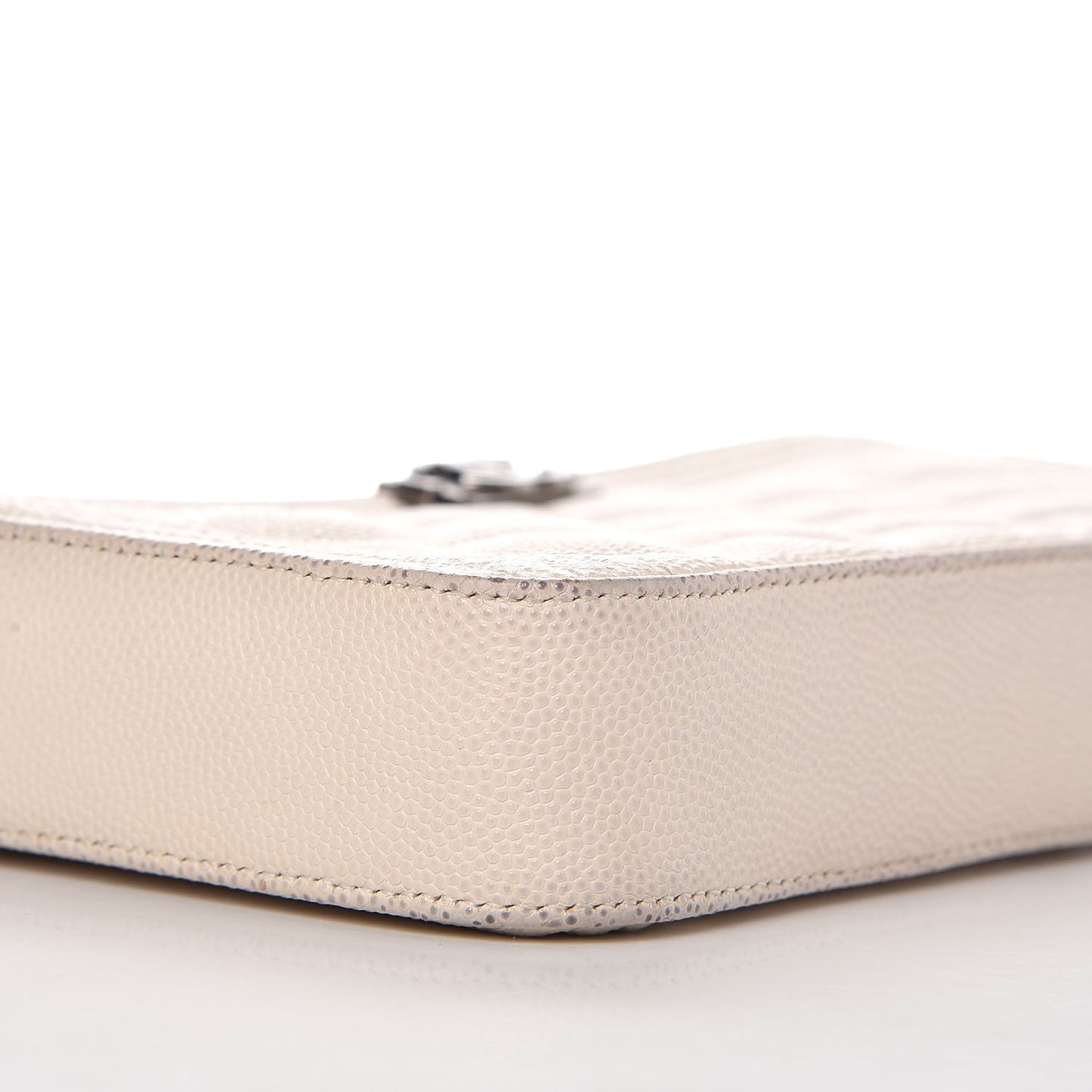 Caviar Quilted Small Boy Clutch With Chain Ivory