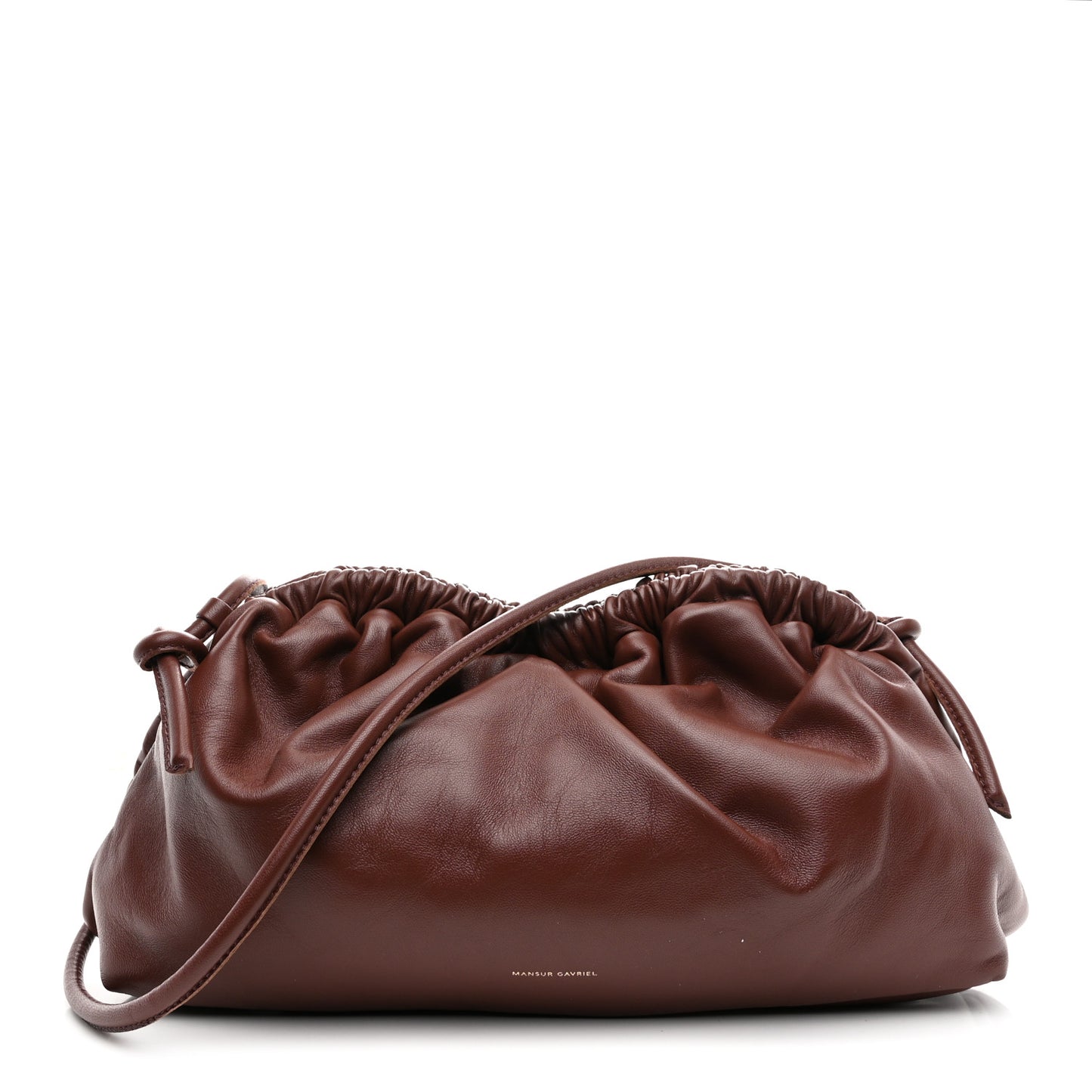 Lambskin Oversized Cloud Clutch  Chocolate