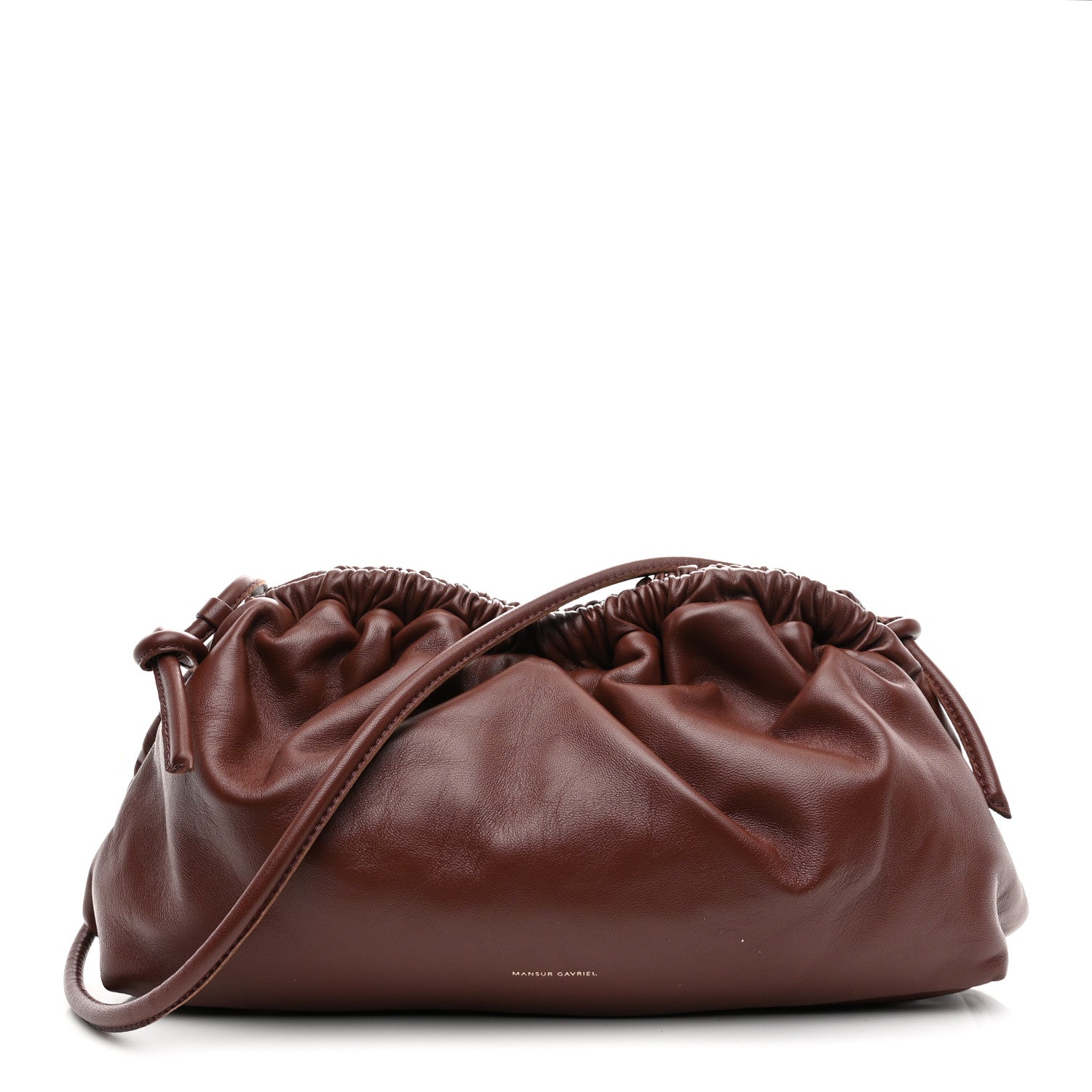 Mansur Gavriel Lambskin Oversized Cloud Clutch  Chocolate 1 of 9