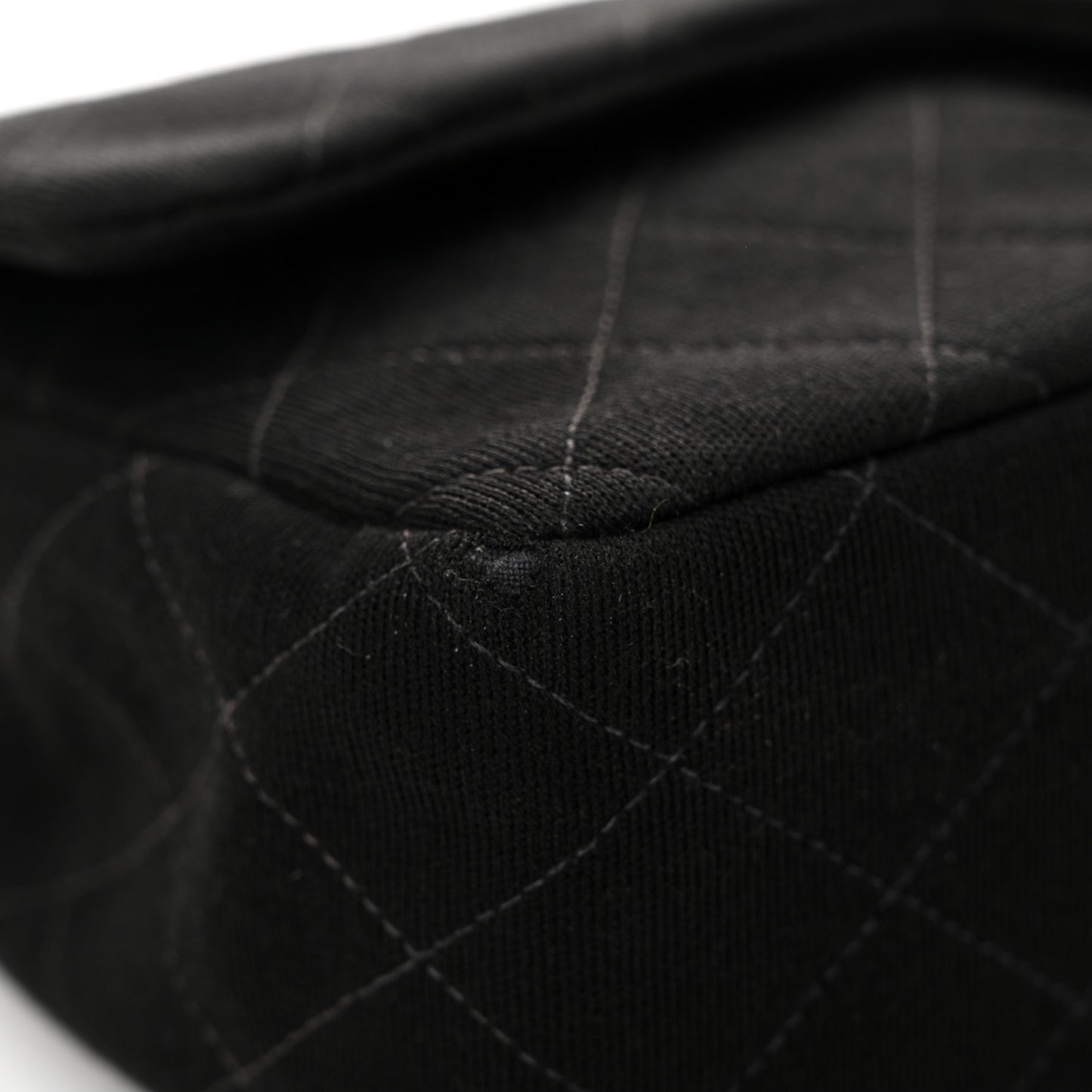 Jersey Quilted Medium Double Flap Black