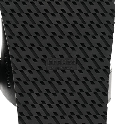Hermes Calfskin Womens Chypre Sandals 38 Black 6 of 9