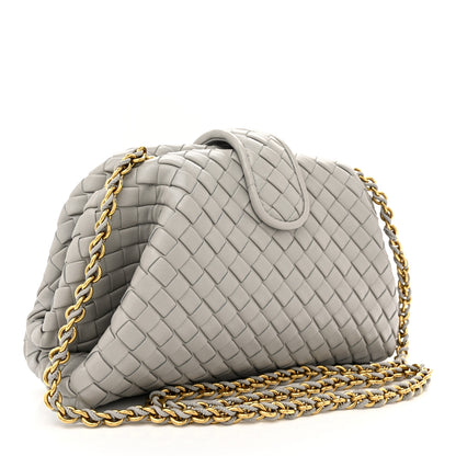 Bottega Veneta Nappa Intrecciato Small The Lauren 1980 Clutch With Chain Sterling 3 of 10
