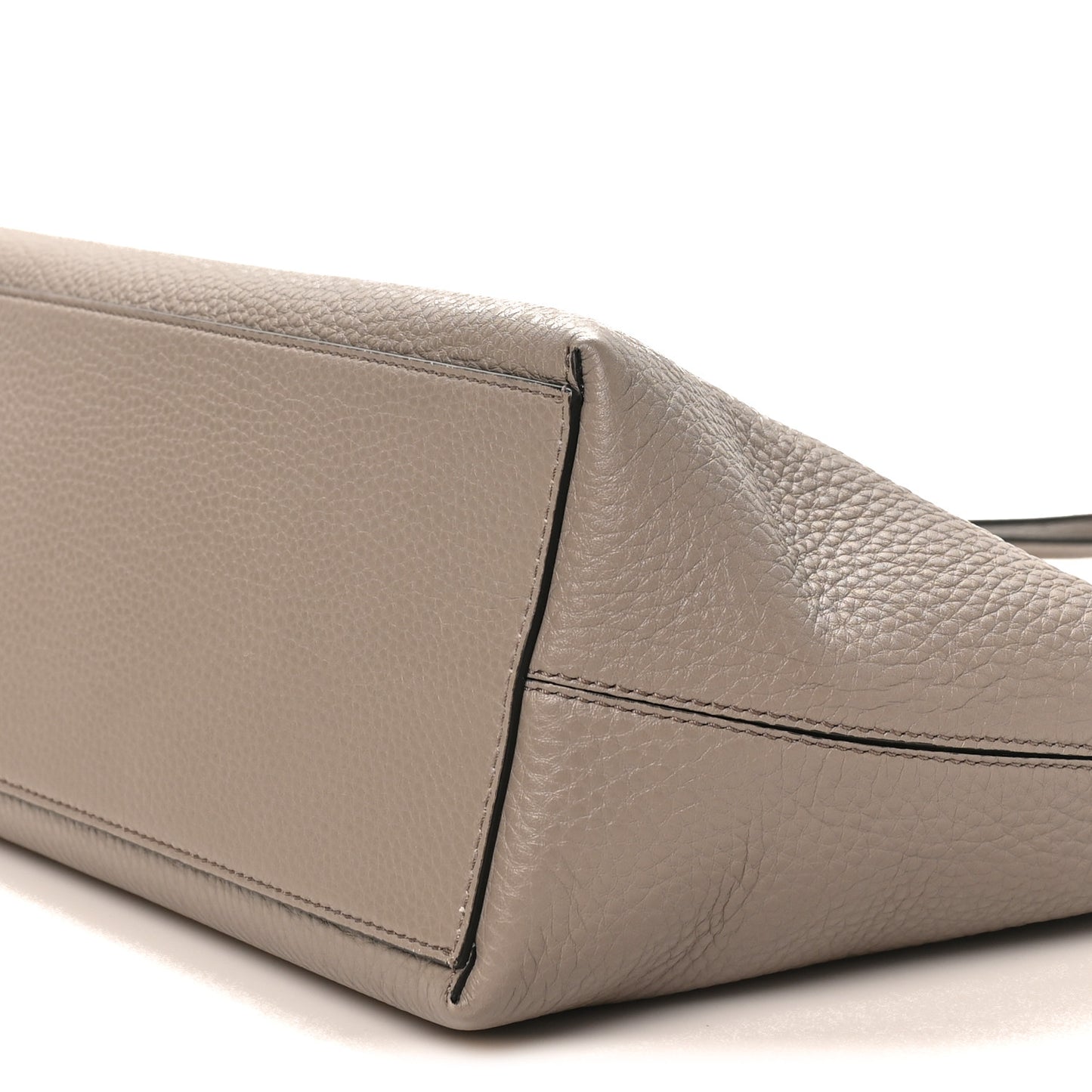 Grained Calfskin Rockstud Shoulder Tote Clay