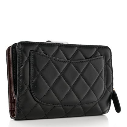 Chanel Lambskin Quilted Zipped Pocket Wallet Black 3 of 10