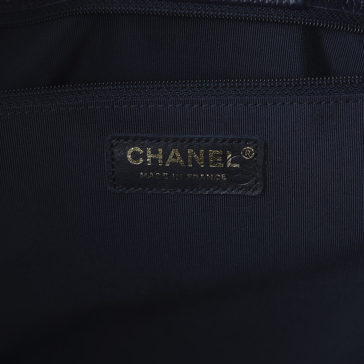 Caviar Quilted Large CC Shopping Tote Navy