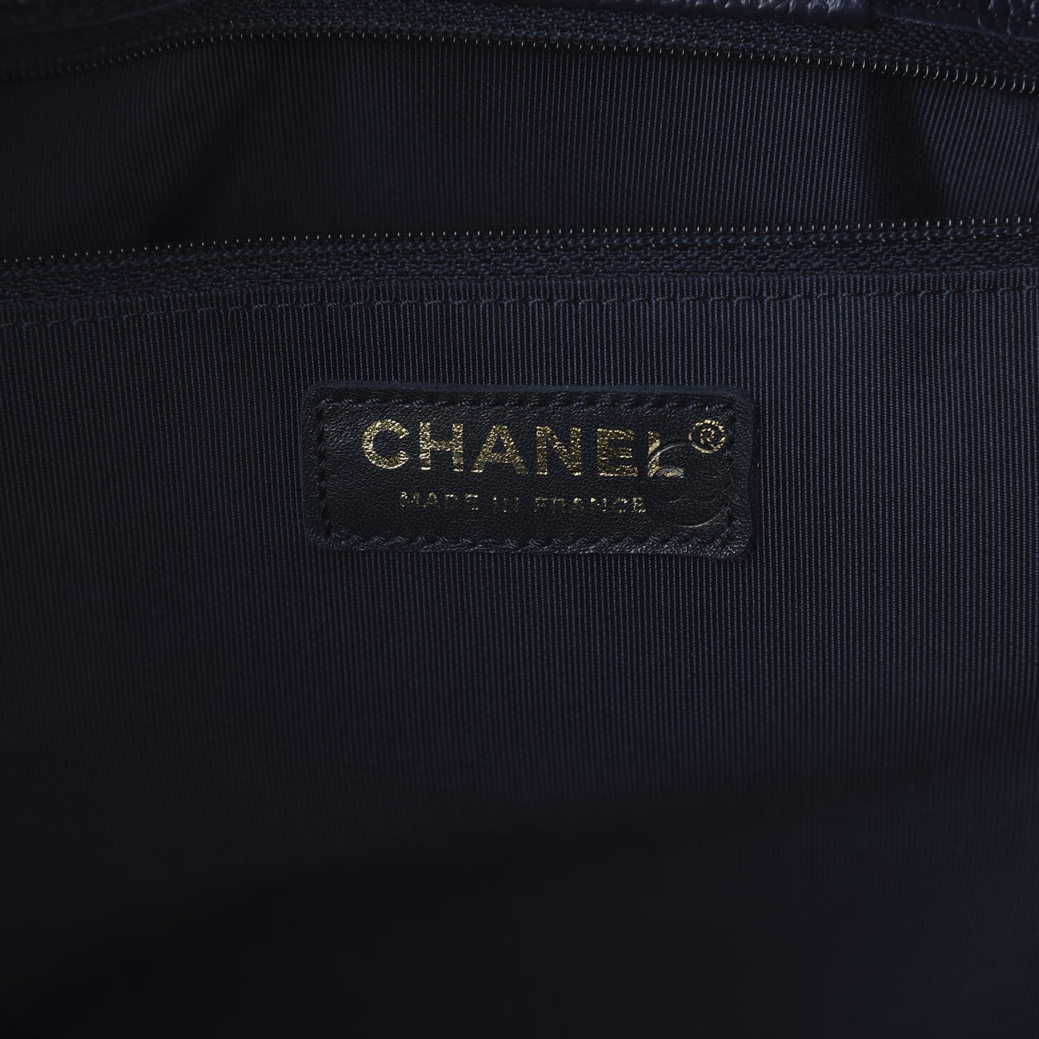Chanel Caviar Quilted Large CC Shopping Tote Navy 7 of 9